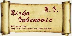 Mirko Vukenović vizit kartica